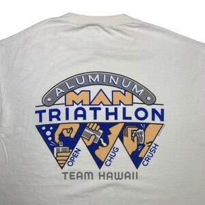 Vintage 80s 90s Crazy Shirts x Hawaii Aluminum Man Triathlon shirt